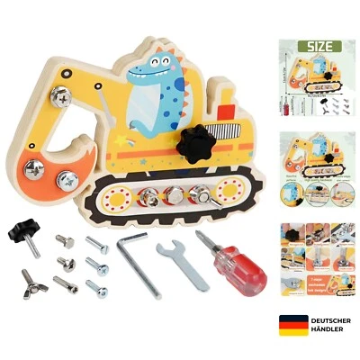 AUNGKWANG Montessori Spielzeug ab 3 4 5 Jahre, Bagger Spielzeug, Busy Board H...