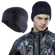 Winter Skull Cap Thermal Fleece Helmet Liner Windproof Beanie Hat with Ear Muffs