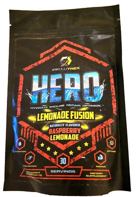 Cellutrex PreWorkout Hero Rasberry Lemonade Powder 30 servings Exp Jan 2025 