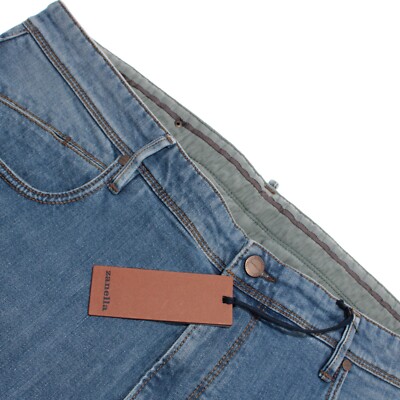 Zanella NWD Martin Cotton Blend 5 Pocket Jeans Size 40 US In Blue Denim