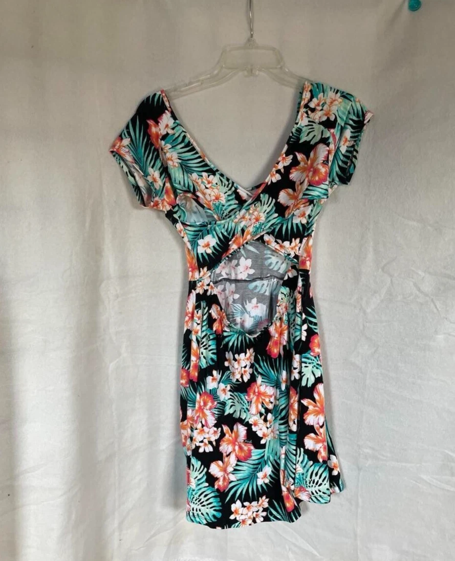 UNDERCOVER Mini abito nuovo con etichette rosa Victoria's Secret stampa floreale retro aperto taglia small