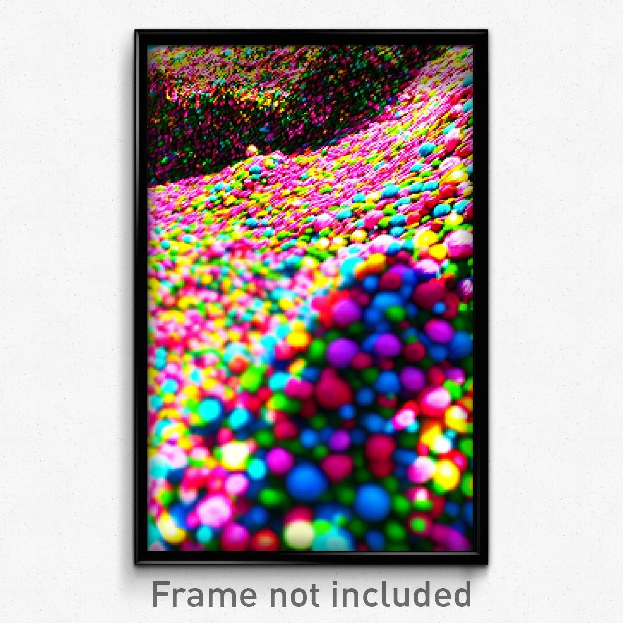 8 Bit Psychedelic Pixel Art Poster - Vibrant Trippy Video Game Print