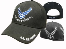 Air Force Wings Veteran ACTIVE DUTY Cap Hat BLACK (Licensed)