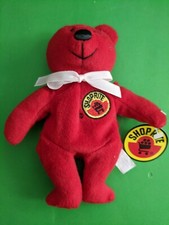 SHOP RITE SUPERMARKET 7" SCRUNCHY BEAR- 'RED'- WITH TAG- NEW