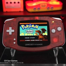 Clear Red Game Boy Advance GBA Console with iPS V5 Backlight Backlit LCD 