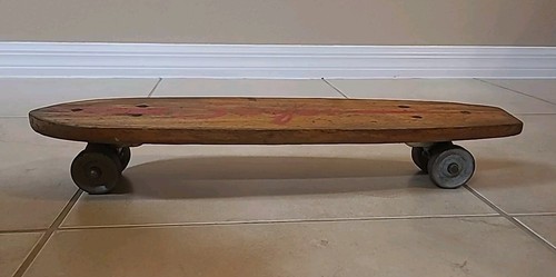 Raro patineta Wood SURFER ROLLER 21" AÑOS 60 - RUEDAS ROCKFORD ARCILLA ROJA - ¡BONITO! - Imagen 11 de 11