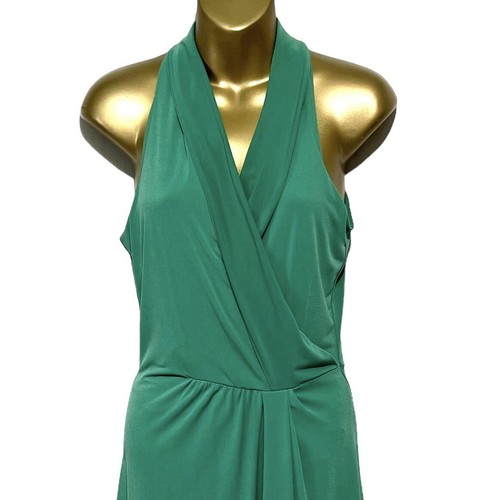 The Limited Keyhole Back Faux Wrap Sleeveless Stretch Green Dress Womens S Small - Picture 2 of 7