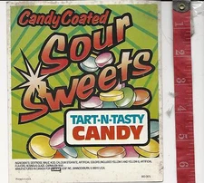Vintage display Candy coated Sour Sweets machine card