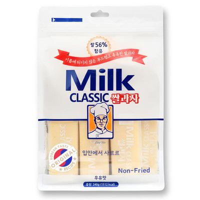 Korean Milk Cracker Snacks, Made with Rice Crackers Senbei Crispy, Oven Baked, N