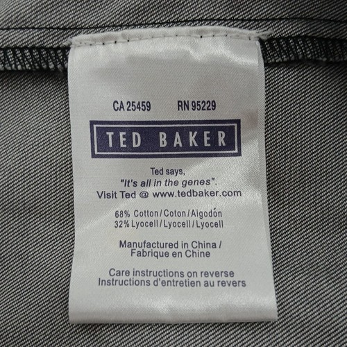 Ted Baker Mini Denim Dress UK 10 Grey 'Ortus' Bow Pockets Cotton RMF-FPL17 - Picture 5 of 6