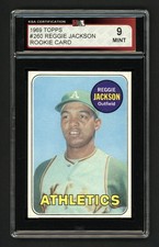 1969 TOPPS #260 REGGIE JACKSON ROOKIE CARD KSA 9 MINT