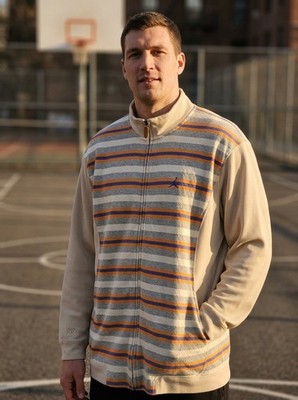 Jordan Striped Full Zip Track Jacket 4XL Beige Orange Blue Gray Men's