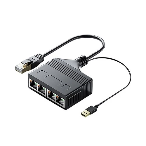 1 IN 4 OUT RJ45 Ethernet Cable LAN Network Internet Splitter Adapter 1:4 NEW