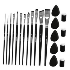 Depvision Face Paint Brushes Set 12 Pcs Face Painting Brushes and Sponges Set