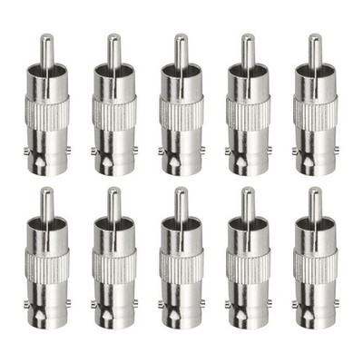 10 Pcs BNC Female to RCA Male Connector Coaxial Coax RG6 Adapter BNC to RCA