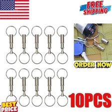 1X/3X Quick Release Detachable Keychain Pull Apart Snap Lock Dual Key Ring