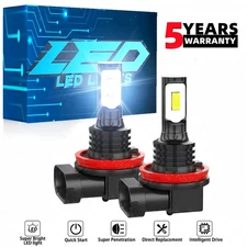 2PC H11 LED Headlight Super Bright Bulb Kit High Low Beam fog Light White 6000K