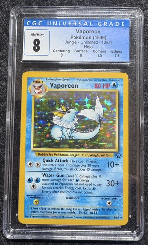 Vaporeon (Unlimited) graded CGC 8 for sale on eBay
