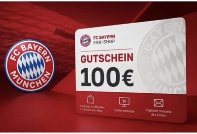 100  Gutschein FC Bayern München Online-Store Gutscheincode FCB Fanshop, digital