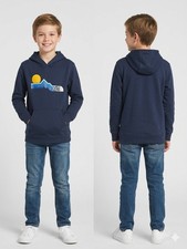 The North Face Evolution Landscapes Hoodie Boys XL 18/20 Mountain Navy Blue