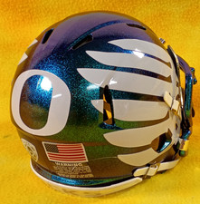 Oregon Ducks super custom mini size Riddell Speed football helmet color-shift