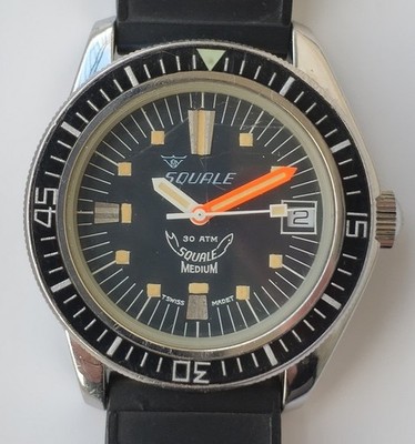 Vintage Herren Squale Medium 30 ATM Automatik Uhr ETA 2872 Charles von Büren