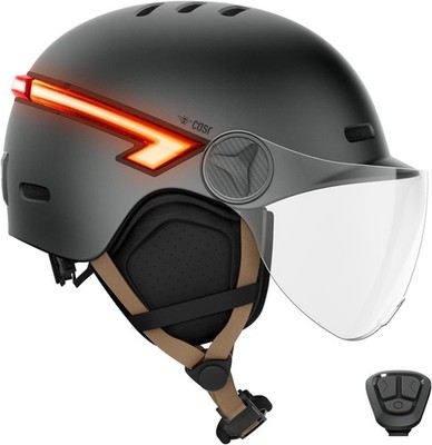 CASR Glow Fahrradhelm Damen Herren mit Licht Visier  LED Helm Blinker Helm