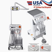 Dental Portable Delivery Unit System Air Compressor Cart /w Surgical Lamp Light