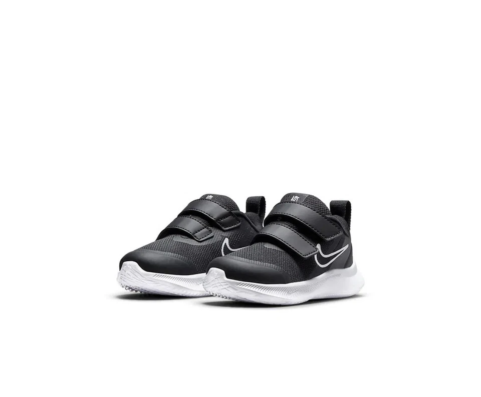 Tênis de corrida masculino tamanho 9C - Nike Star Runner 3 (TDV) preto/cinza/branco - Imagem 3 de 4