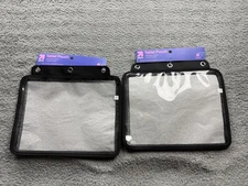 Up & Up Tablet Pouch Lot of 2 3-Ring Binder Zipper Fits Up To 13in Black Clear