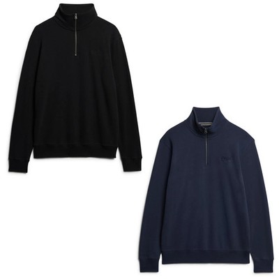 Superdry Mens Henley Sweatshirt - Essential Logo Henley Plain