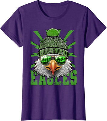Retro Cute Eagles With Sunglasses Flying Bird Ladies' Crewneck T-Shirt