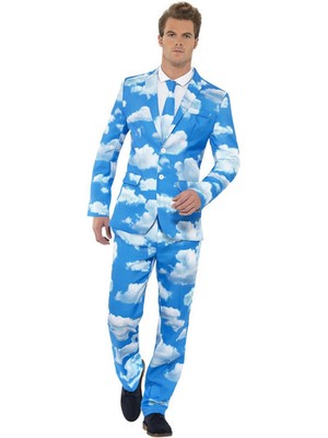 Herren Auffällig Anzug Wolkenmuster Himmel Hoch Festival Kostüm Outfit Large