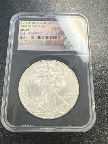 2008-W American Silver Eagle - NGC MS 69 / Burnished / Beautiful! - No Reserve!