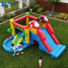 18ft PVC Inflatable Bounce House Obstacle Kids Jumping Castle w/Slide Ball Pit