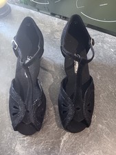Scarpe da ballo donna Diamant allenatore 057 nere scamosciate lacci EU 37,5