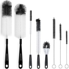 Flaschenb&uuml;rste 8er Set Schwarz - Langer Reiniger Pinsel f&uuml;r Flaschen