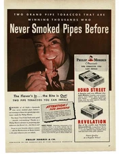 1946 Philip Morris Bond Street Revelation Pipe Tobacco art Vintage Print Ad 1