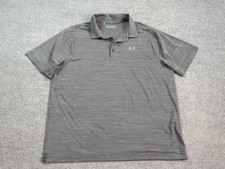 Under Armour Shirt Mens 2XL Gray Performance Polo Short Sleeve Golf Loose Fit