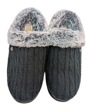 Skechers BOBS Keepsakes Women's Slippers Black Knit Memory Foam Fur Size 7