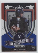 2021 Panini Prizm Draft Picks Crusade Red White & Blue Zach Wilson #168 04mc