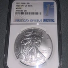 2015 American Eagle Silver Dollar MS70 First Day of Issue