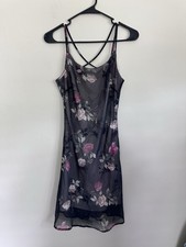 VTG Y2K Floral Slip Dress Coquette Fairy Grunge Sheer Mesh Strappy SMALL/MEDIUM