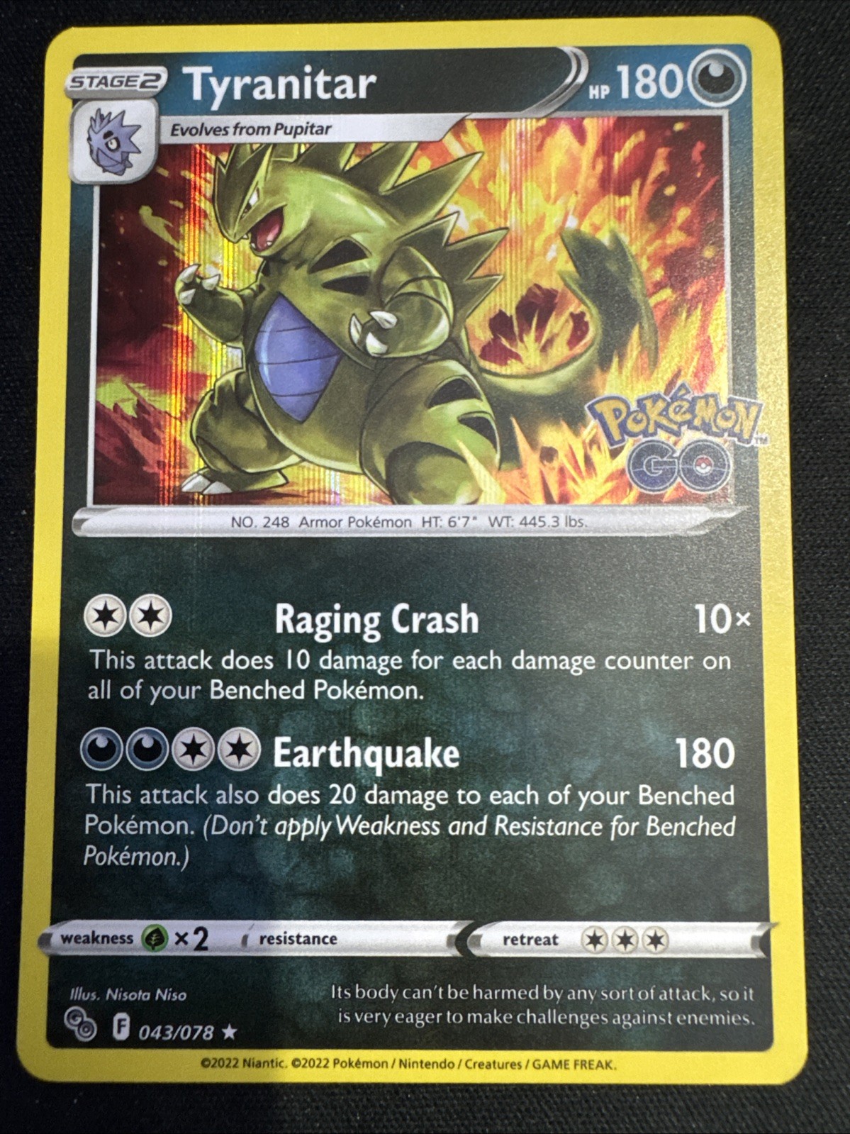 Pokémon Tyranitar 43/78 Pokémon GO Reverse Holo