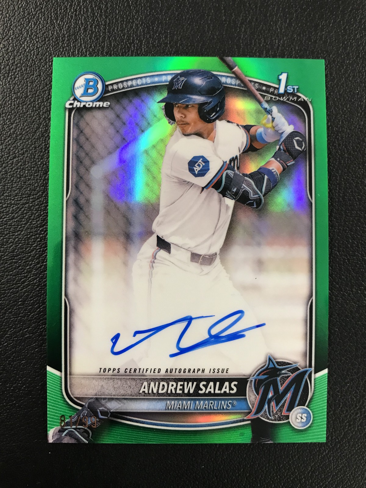 2025 Bowman Chrome #CPA-AS Andrew Salas Prospect Autograph Green /99