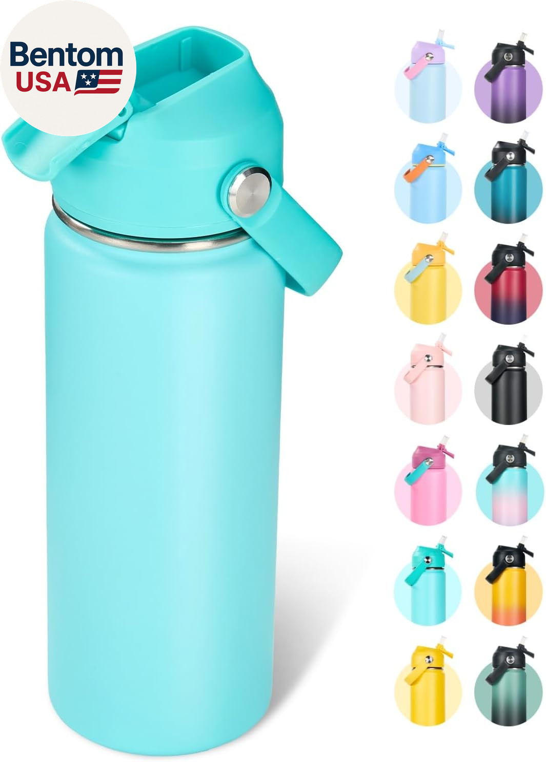 18Oz Insulated Stainless Steel Water Bottle, Wide Mouth Doub