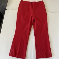 Counterparts Women Pants Size M Mid Rise Waist Button Detail At Ankles Cropped