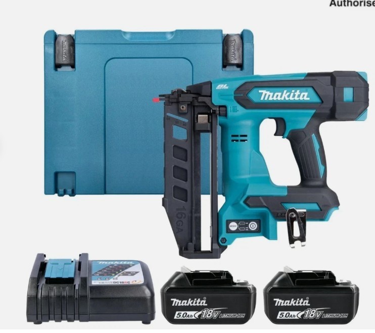 Makita DBN601RTJ 18v LXT Cordless Brushless Finishing Nailer Inc 2 x 5.0Ah Batts
