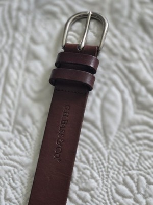 GH Bass Leather Belt Size Small 30'' Medium Dark Brown 