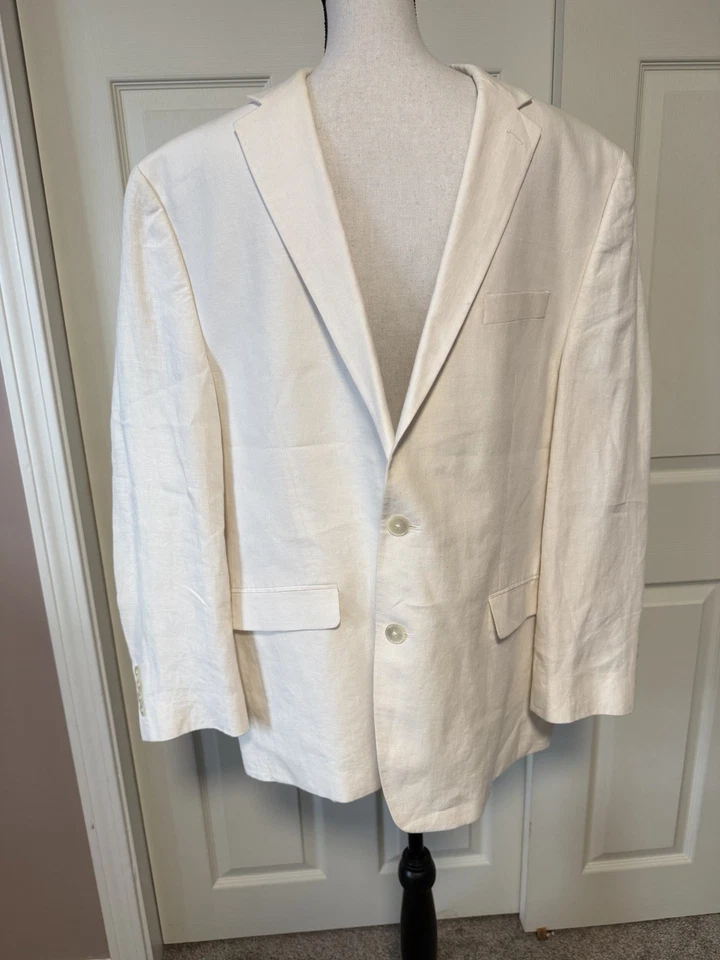 Abrigo Blazer Deportivo Ralph Lauren 100% Lino Para Hombre Chaqueta Informal Dos Botones Talla 46R Foto 2 de 4